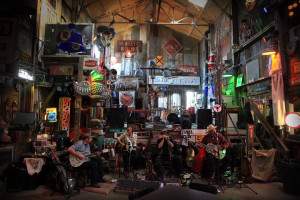 The Jericho Road Show with Wes Lee, Libby Rae Watson, Bill Steber and Steve Gardner plays the Juke Joint Chapel at Hopson Plantation near Clarksdale, MS on August 7, 2015.