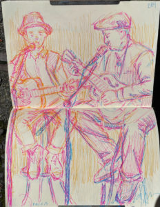 Rambling Steve Gardner & Felix Sonnyboy drawing by Craig Chivers