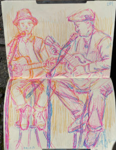 Rambling Steve Gardner & Felix Sonnyboy drawing by Craig Chivers